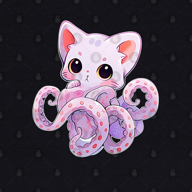 Pink cute Cthulhu cat by obstinator